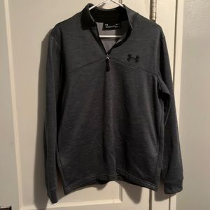 Men’s under armour dark grey 1/4 zip jacket (medium)